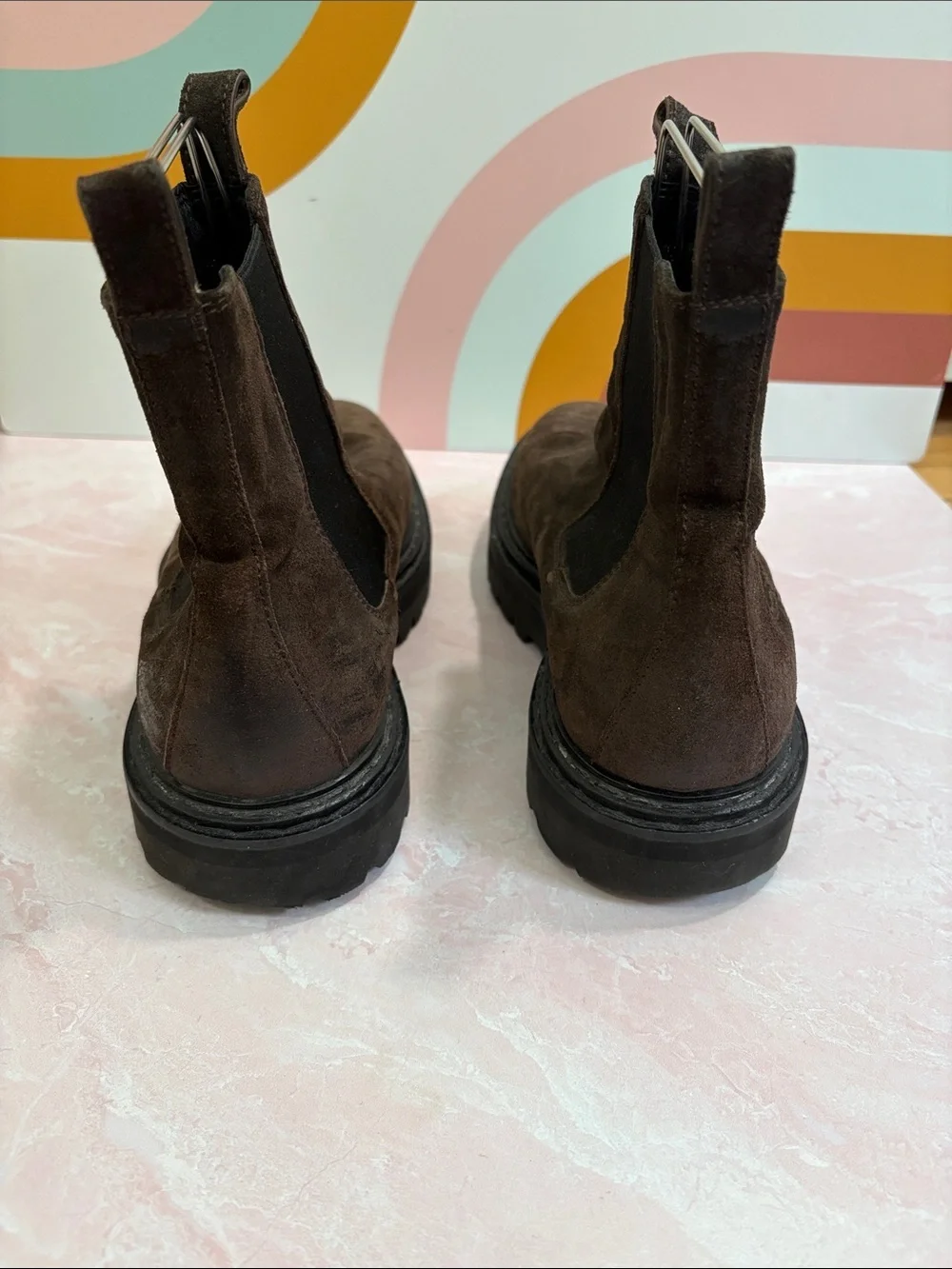 Officine Creative St Moritz Brown Suede Chukka Boots w/Black Lug Sole Italy 41